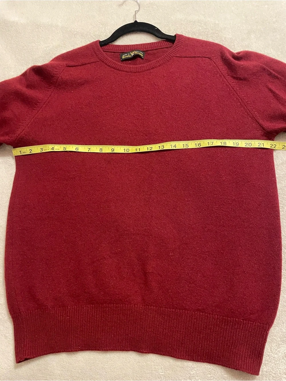 Scot’s Regal men’s vintage deep red cashmere sweater size M Scotland